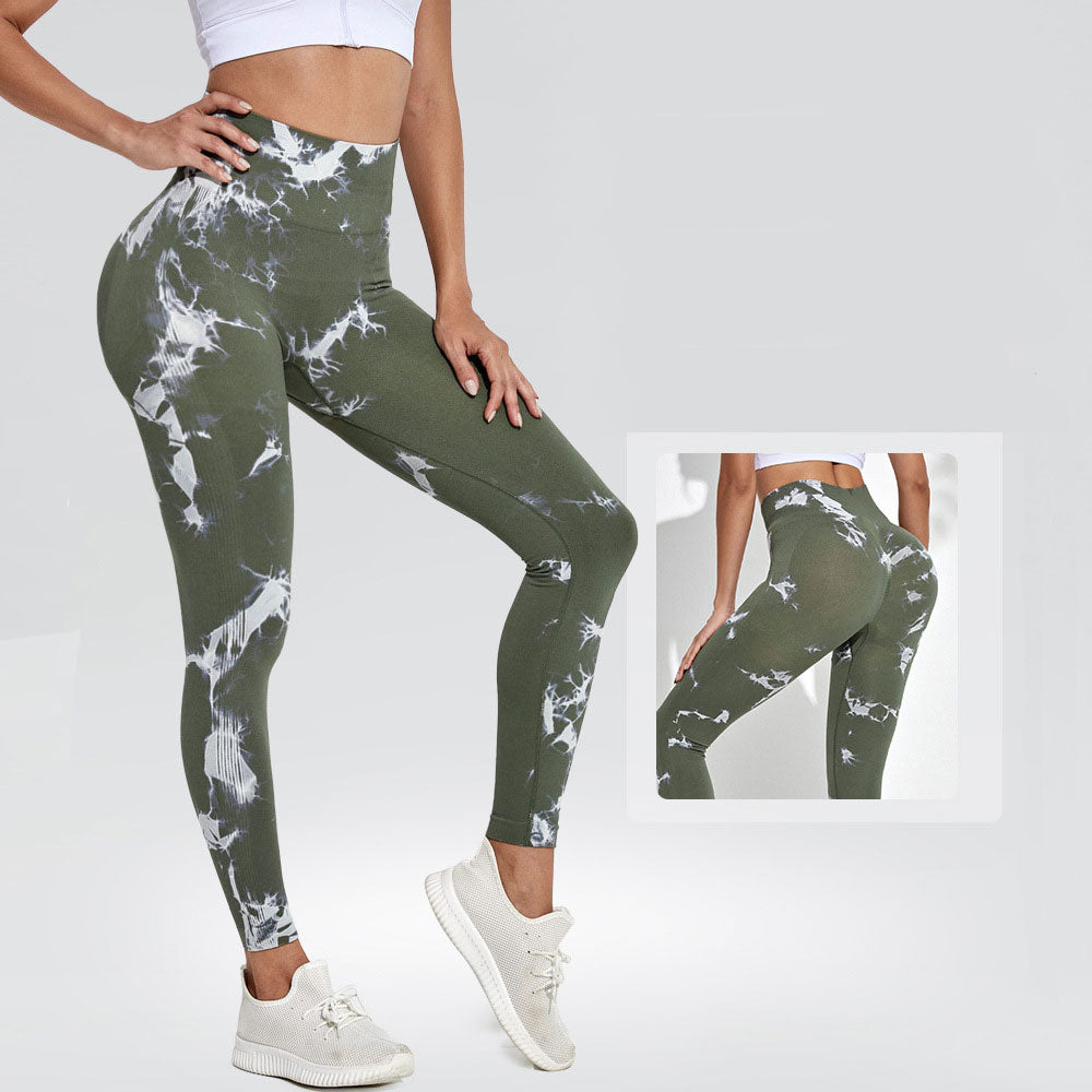  HIGORUN Tie Dye Workout Seamless Leggings for Women High Waist  Gym Leggings Yoga Pants Army Green XS : Clothing, Shoes & Jewelry
