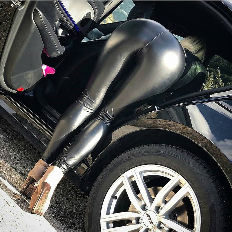 XS-5XL Women Faux Leather Leggings Summer High Waist Jeggings Ankle-length  Large Size Plus velvet Female Legging Thin Pants